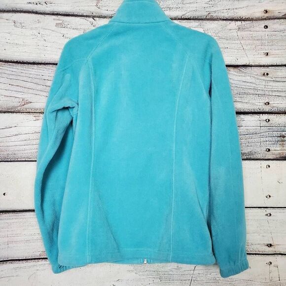 Columbia Full Zip Turquoise Fleece Jacket Women’s Small Pockets Outdoor Warm - Picture 6 of 7